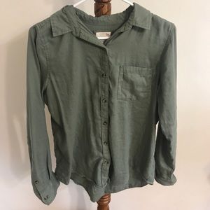 Women’s green button down